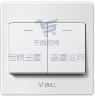 公牛(BULL) 墙壁开关 二开单控开关 86型面板 白色