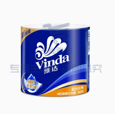 维达（Vinda）卷纸 蓝色经典160克10卷 4层加厚 卫生纸卷筒纸 纸巾卷纸