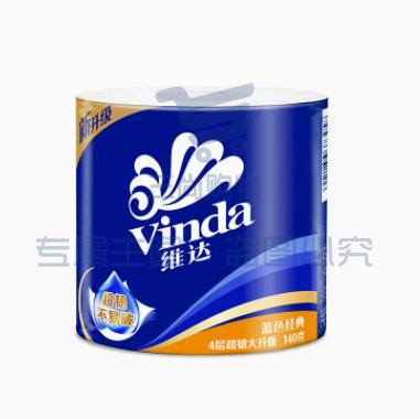 维达（Vinda）卷纸 蓝色经典180克10卷 4层加厚 卫生纸卷筒纸 纸巾卷纸