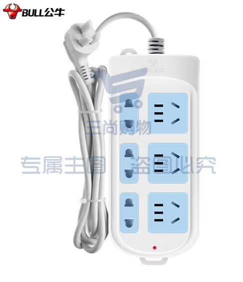 公牛插座 6位 电插板/排插/接线板 【无开关】1.8米 GN-102 