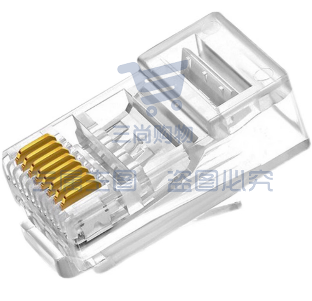 六类非屏蔽水晶头 网线接头 100个装