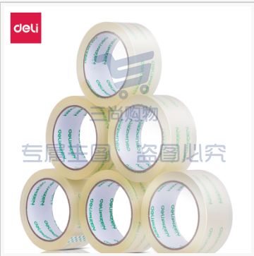 得力 (deli) 33192 透明封箱胶带 45mm*60m*50um 6卷/筒