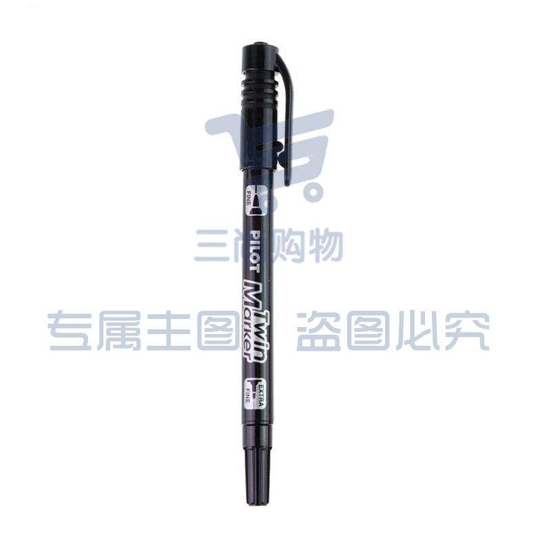 百乐 PILOT 油性双头记号笔 SCA-TM 细头2.0mm，极细头1.0mm (黑色) 12支/盒