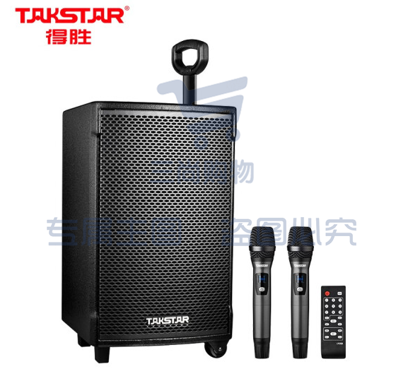 得胜(TAKSTAR)WDA-1200 无线蓝牙拉杆音箱 户外广场舞音响 大功率带无线UHF麦克风扩音器 黑色