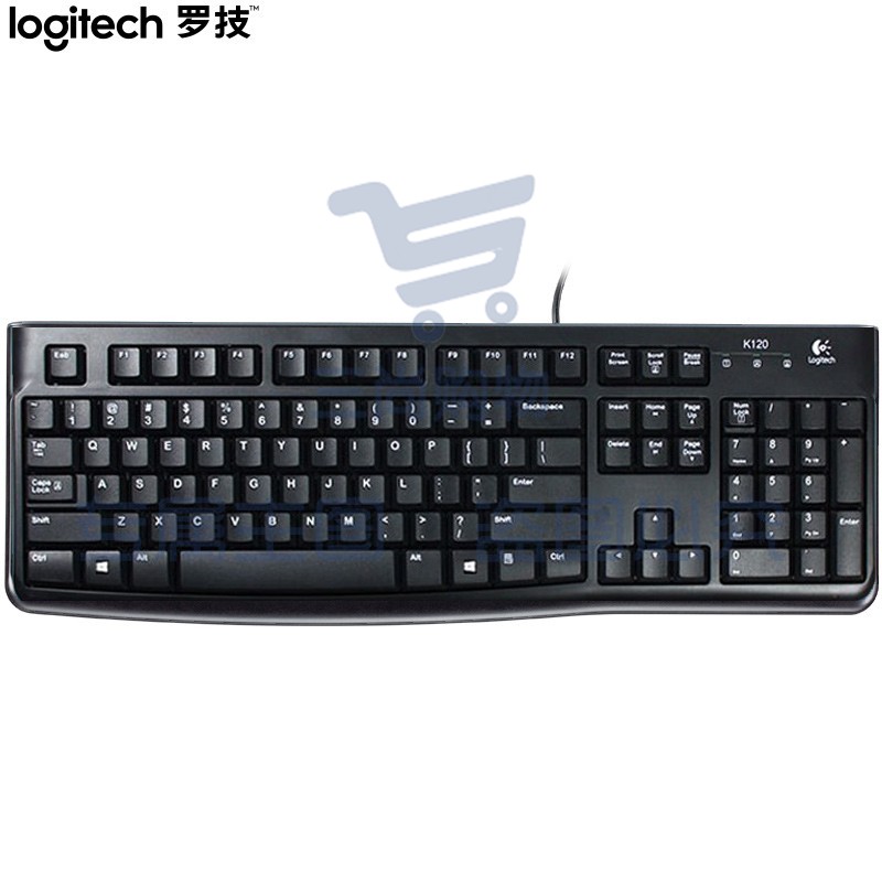 罗技（Logitech）K120 键盘 有线键盘 办公键盘 全尺寸 黑色U口 SKU：YDKJ09565