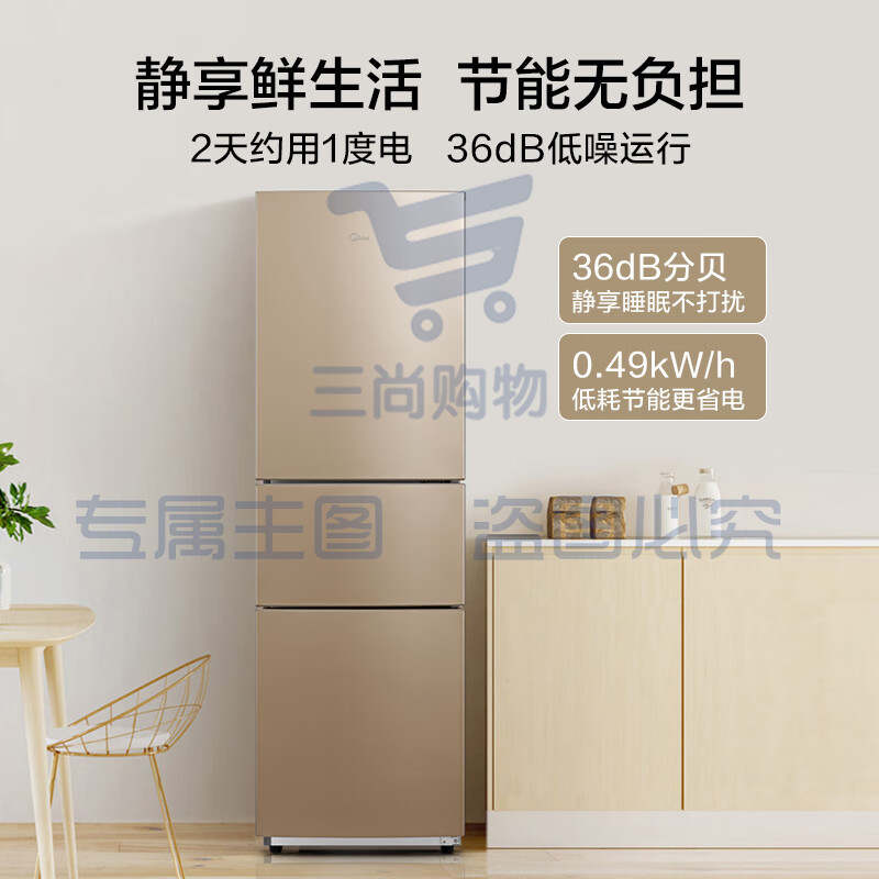 美的(Midea)172升双门小冰箱租房宿舍低音小型节能家用省电可冷藏冷冻低温补偿深冷速冻 BCD-172CM(E)