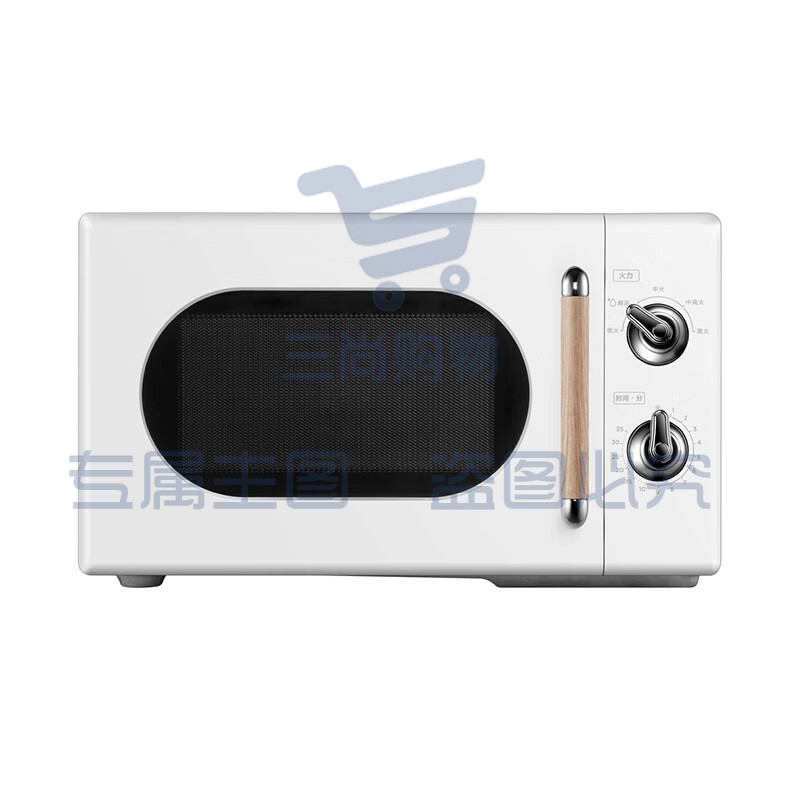 美的（Midea） PM2004 复古旋钮双控微波炉白色20L