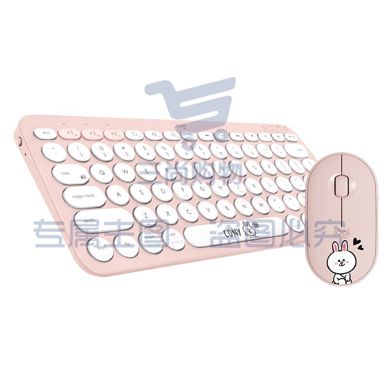 罗技(Logitech) LINE FRIENDS系列Pebble 无线蓝牙鼠标+K380蓝牙键盘 -可妮兔 (XTGM2023072113183213)