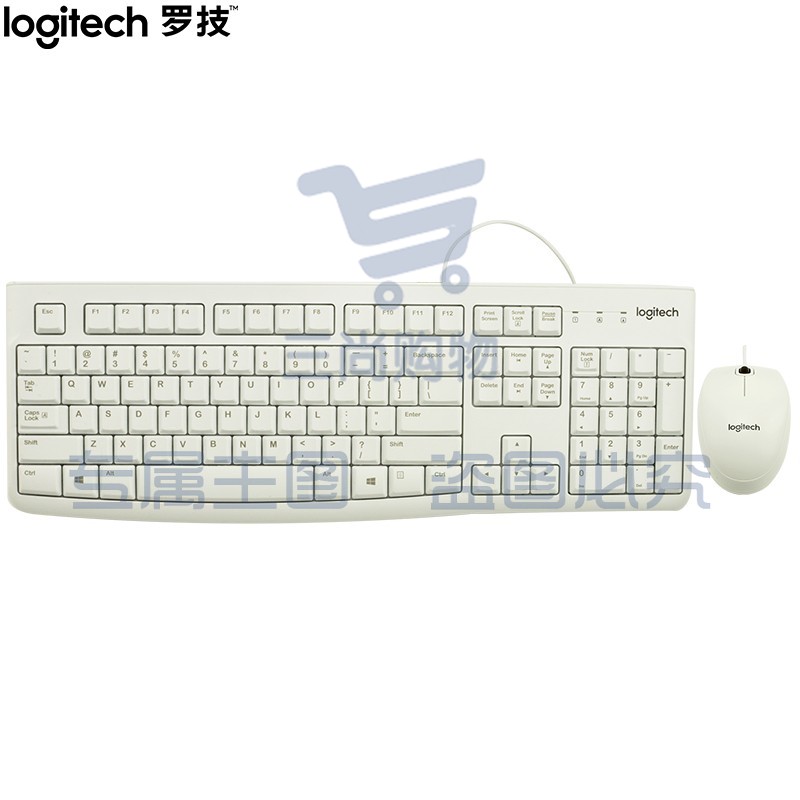 罗技(Logitech)MK120 键鼠套装 有线键鼠套装 办公键鼠套装 电脑键盘 联想全尺寸 白色 (XTGM202307211318414)