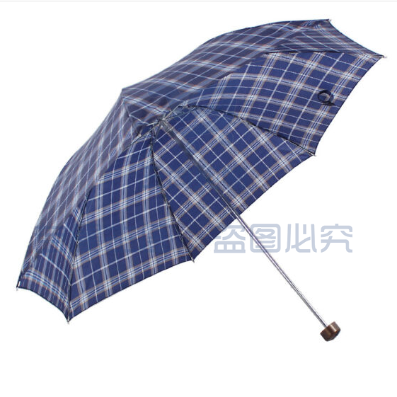 天堂伞 TP339S 苏格兰风格 格子三折钢伞晴雨伞
