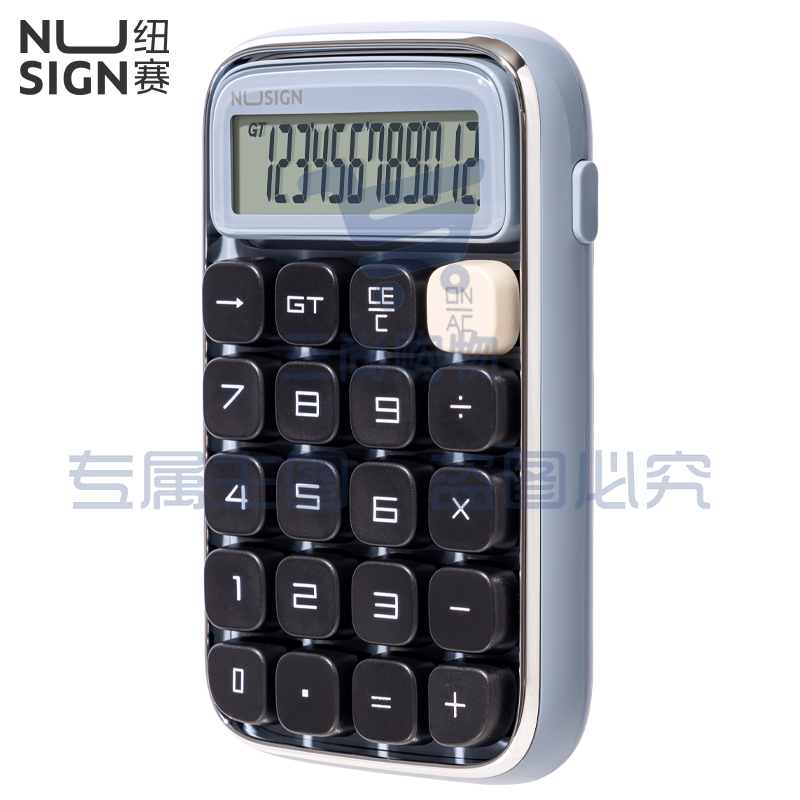 得力纽赛 机械按键计算器 12位圆点按键计算器 NS043 蓝色