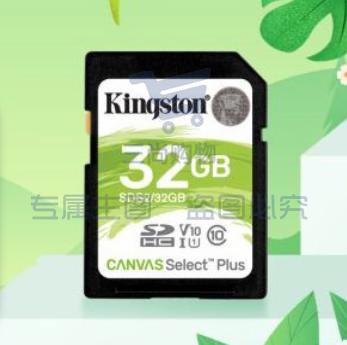 金士顿(Kingston)32GB SD存储卡 U1 V10 相机内存卡 sd卡大卡 支持4K 高速连拍 读速100MB/s