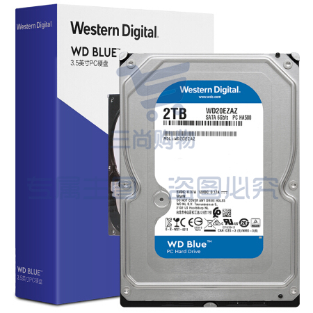 西部数据蓝盘 2TB SATA6Gb/s 256MB 5400RPM 台式机械硬盘(WD20EZAZ)