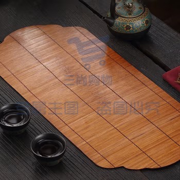 逸居客禅意茶席新中式竹制功夫茶具配件防水隔热桌旗垫子茶盘过滤垫餐垫 竹编祥云茶席【50*23】