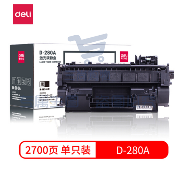 得力(deli) D-280A 黑色硒鼓 (适用惠普HP LaserJet 400 M401n/d/dn/dw 400 M425dn/dw)   WLSZ11111421593619