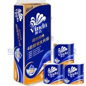 维达(Vinda) V4069 4层 140g 蓝色经典卫生卷纸 10卷/提(可当天配送发货)