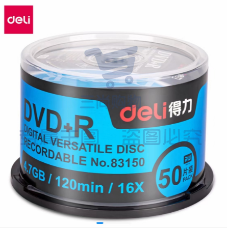 得力83150光盘DVD+R(银)(50片/筒) SKU：TK17250