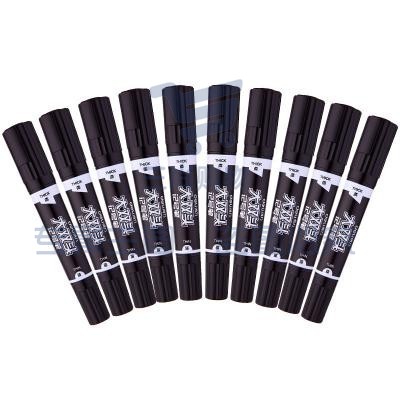 得力（deli）大双头记号笔 S555 黑色（可当天配送发货）