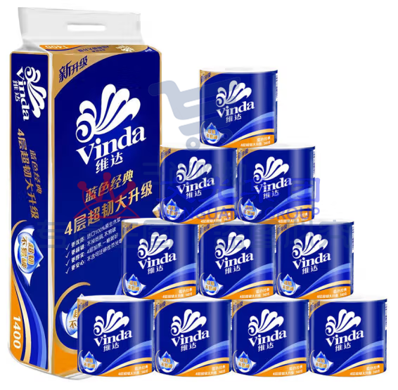 维达4069-140克卷纸厕纸卫生纸10卷/提（可当天配送发货）