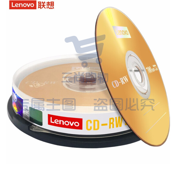 联想(Lenovo)CD-RW空白光盘/刻录盘 4-12速700MB 台产档案系列 桶装10片 可擦写 可重复刻录