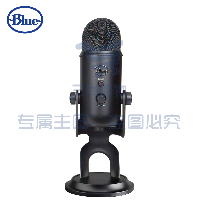 罗技 Blue Yeti USB麦克风专业电容话筒 K歌录音主播直播苹果微软通用 黑色/午夜蓝/银色可选  TJHX02211100502726