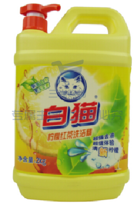 洗洁精 洁洁灵 白猫(BAIMAO)洗洁精 2kg 柠檬红茶洗洁精