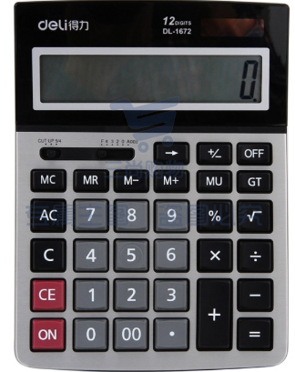 得力 1672A 桌面计算器 211ｘ154ｘ41mm （单位：个） 黑