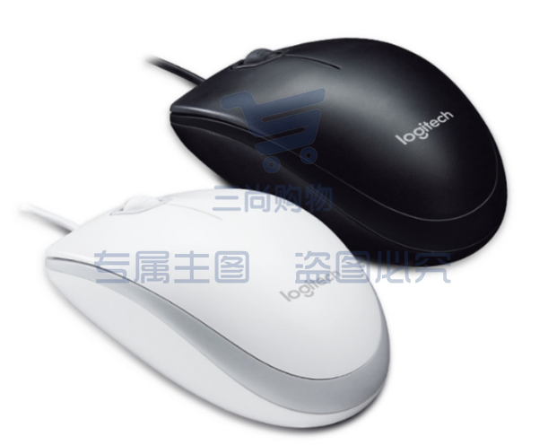罗技有线鼠标 M100R 白色 黑色