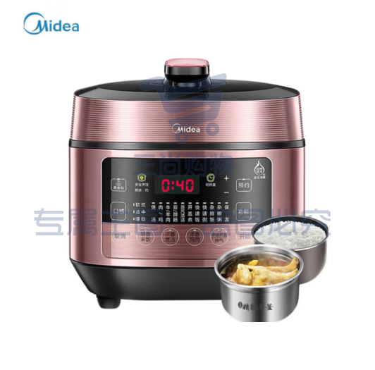 美的(Midea)电压力锅5升 双钢胆 IH电磁加热电压力煲 浓香变压电高压锅 MY-YL50P663