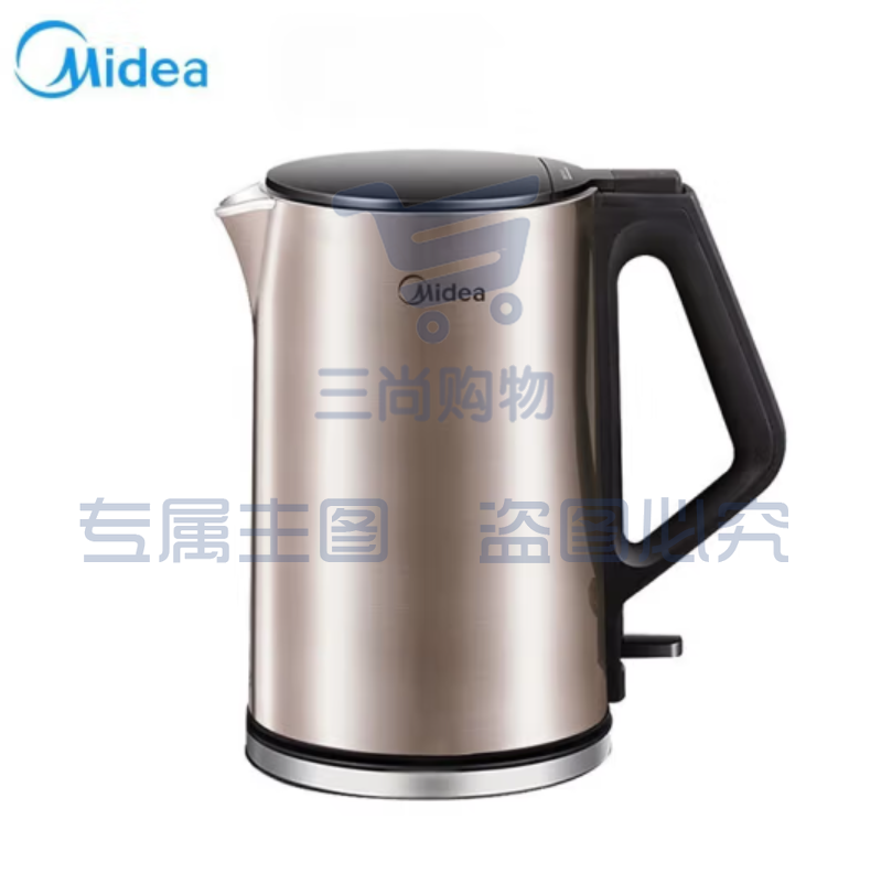 美的(Midea)电热水壶 家用1.5L烧水壶双钢防烫防干烧电茶壶热水壶 304不锈钢自动断电开水壶 HJ1510a