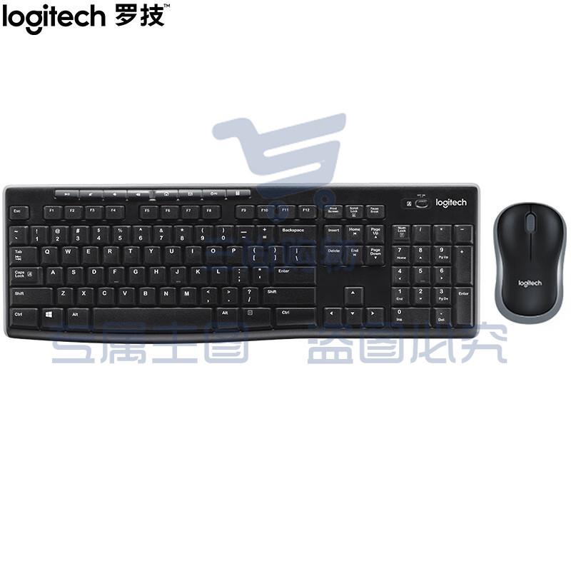 罗技（Logitech）MK270 无线键鼠套装 游戏办公键鼠套装 全尺寸 带无线2.4G接收器 黑色