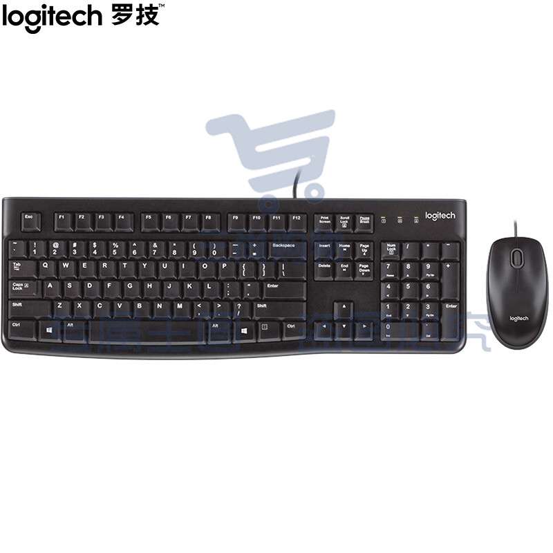 罗技（Logitech）MK120 键鼠套装 有线键鼠套装 办公键鼠套装 电脑键盘 USB即插即用 全尺寸 黑色