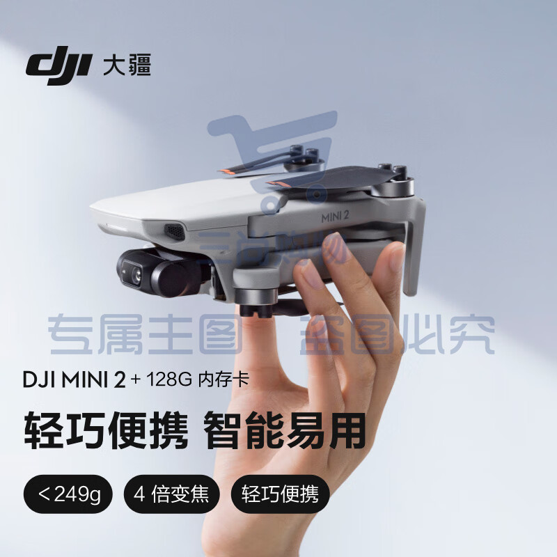 大疆 DJI Mini 2 航拍无人机 便携可折叠无人机航拍飞行器+128G内存卡