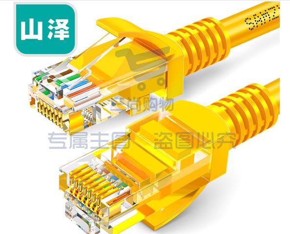 山泽(SAMZHE)YL-508 超五类网线 CAT5e类高速百兆网线 8米 黄色