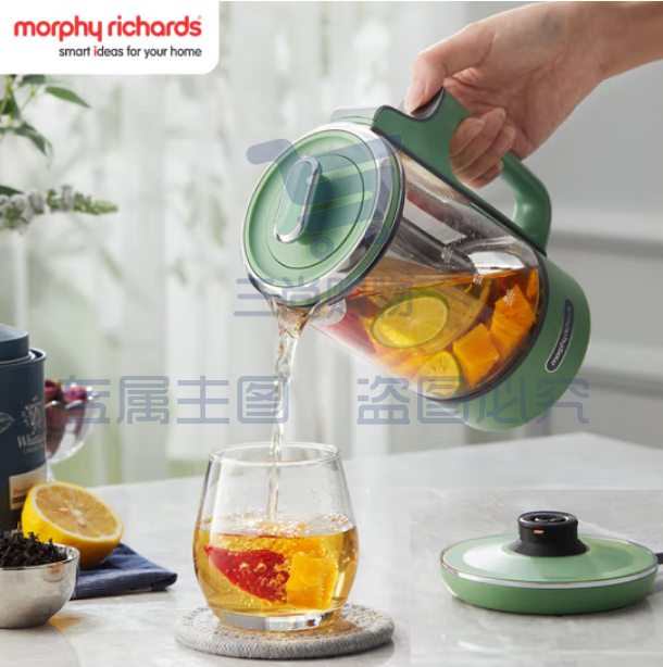 摩飞电器（Morphyrichards）分体便携式迷你煮茶器 烧水壶0.6L MR6085 灰