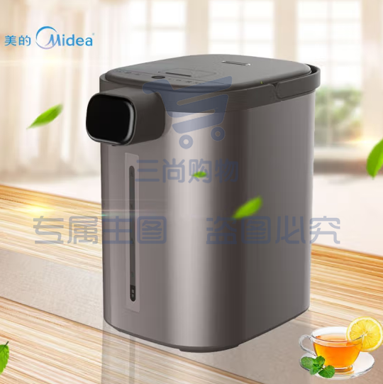 美的(Midea)电热水瓶5L家用电热水壶一键除氯多段温控双层防烫食品级304不锈钢开水壶烧水壶