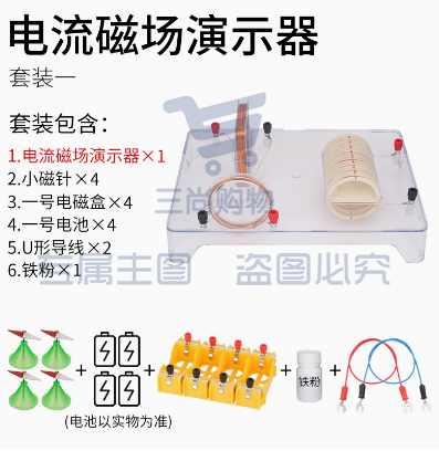 电流磁场演示器 方环形线圈可投影通电螺线管导线产生磁场物理教学