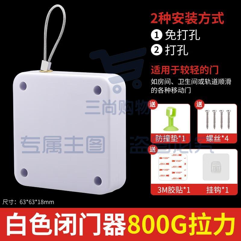 保联（BAOLIAN）闭门器免打孔自动关门神器便携式入户门家用隐形简易拉绳锁门器 白色800拉力白色800拉力