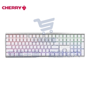 樱桃(Cherry)MX3.0S RGB G80-3874HYAEU-0 机械键盘 有线键盘 全尺寸 无钢板RGB灯效 白色 红轴