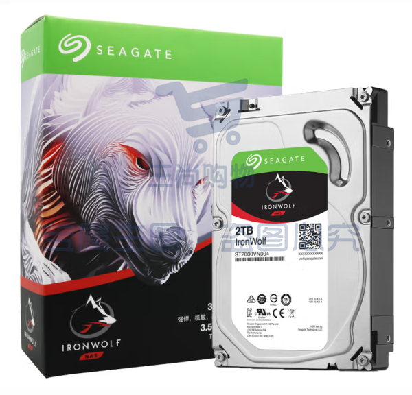 希捷（SEAGATE）2TB 5400rpm【ST2000VN003】 NAS硬盘 PMR CMR垂直磁记录 网络存储 SATA 希捷酷狼 数据恢复