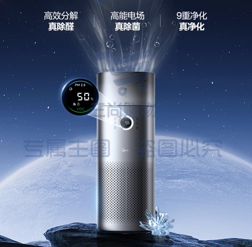 美的（Midea）【星澈空气护理机】加湿空气净化器一体机除醛宠物除花粉除过敏原净化器新风机 KJ650G-RX600 PRO