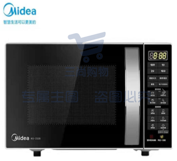 美的（Midea）M3-L232B 23L家用微波炉烤箱一体机 智能湿度感应 智能菜单 易清洁面板 电子除味 银黑搭配 大容量平板微波炉 