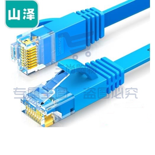 山泽(SAMZHE)SZ-6015BE 六类网线 扁线 CAT6类千兆扁平非屏蔽网络连接线 蓝色1.5米