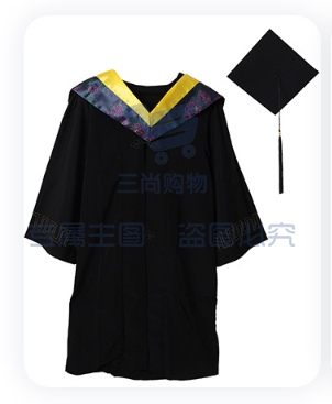 罗尔尼学士服/学位服/  毕业照服【工科-黄披肩】