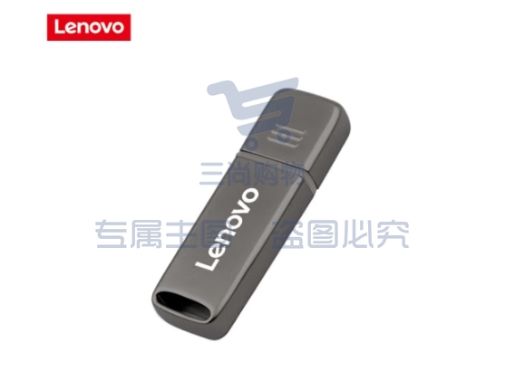 联想（Lenovo）64GB USB3.2 高速传输U盘 SX6金属办公商务优盘 枪色