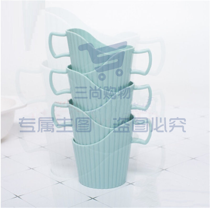 塑料杯托 一次性纸杯杯托 办公加厚杯托防烫杯托 北欧蓝加厚 10个/包 