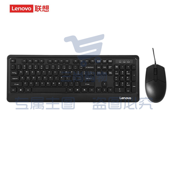 联想(lenovo)KM102 有线键鼠套装 办公键盘套装
