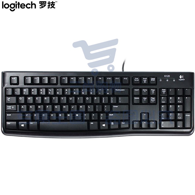罗技(Logitech) K120 键盘 有线键盘 办公键盘 全尺寸 黑色  U口    WLSZ07102143308058