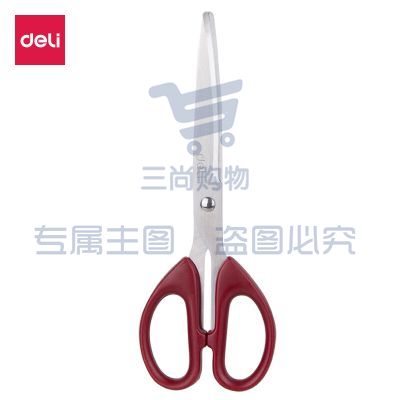 得力(deli) 剪刀180mm剪刀办公剪刀家用剪刀生活剪刀 1把 办公用品 红色 6009