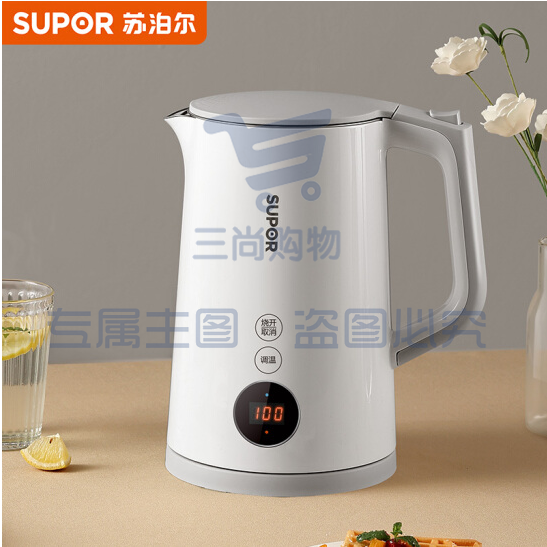 苏泊尔(SUPOR)SW-15J69A 电热水壶 多段调温烧水壶 304不锈钢保温煮水壶开水壶 养生 显温